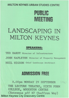 Landscaping in Milton Keynes | © Milton Keynes Development Corporation, Crown Copyright. Licensed under the Open Government Licence v3.0